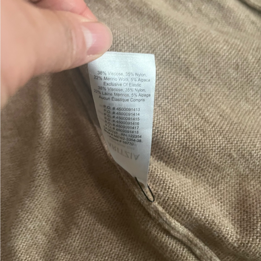 [S]Sunday Best Tan Ribbed Open-Front Viscose Blend Cardigan - Picture 5 of 8